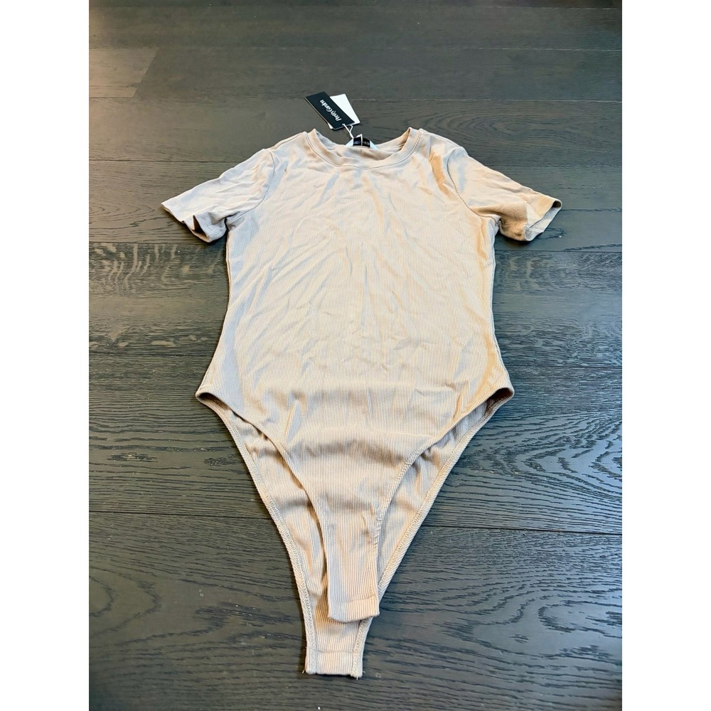 NWT PrettyGarden Women's Ribbed Crew Neck Short Sleeve Bodysuit - Picture 2 of 6